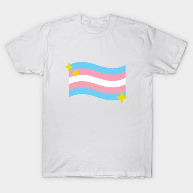 Trans Pride Flag Sparkle Emoji T-Shirt by lavenderhearts